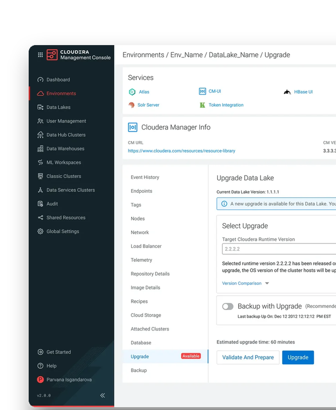 Cloudera screens